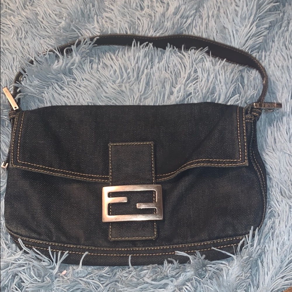 Authentic Fendi Denim Baguette